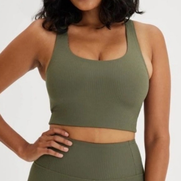 Girlfriend Collective Cypress RIB Paloma Racerback Bra Sz Medium - Picture 1 of 5